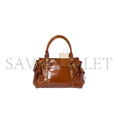 MIU MIU GLOSSY LEATHER TOP HANDLE BAG 5BA327 (28*22*15cm)